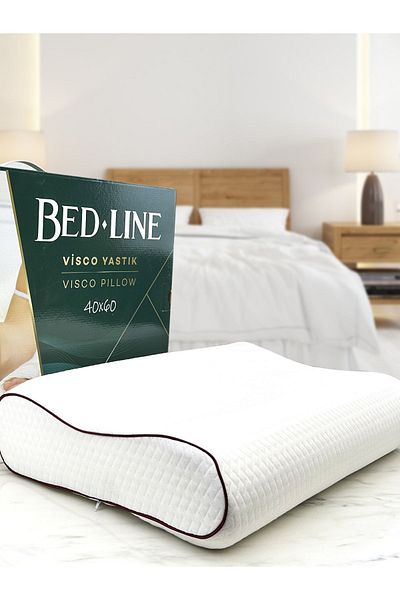BED LİNE Visco Double Comfort Pillow with Double Neck Support 38*54*12*13 cm 2 pcs