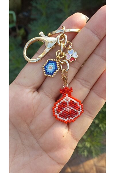 Atolye Ferda حقيبة ميوكي بزخارف الرمان - حلقة مفاتيح مزخرفة وبركات الحظ