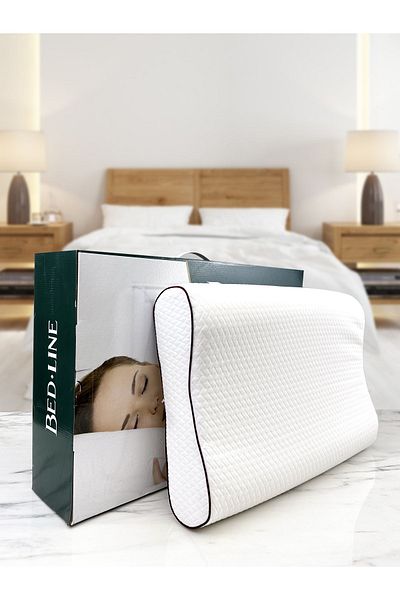 BED LİNE Bedline Visco Double Comfort Pillow with Double Neck Support 38*54*12*13 cm