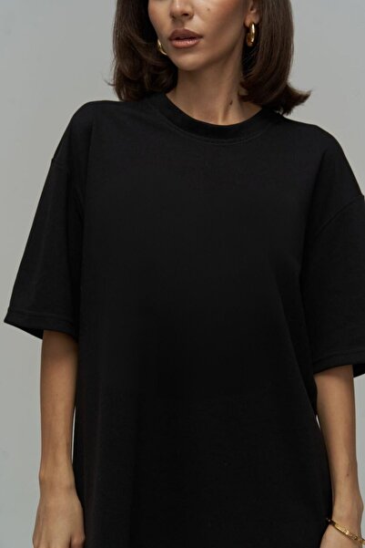 YAKAMEL Γυναικείο Oversize Άνετο Κοντομάνικο Χτενισμένο Βαμβακερό Μπλουζάκι μ...