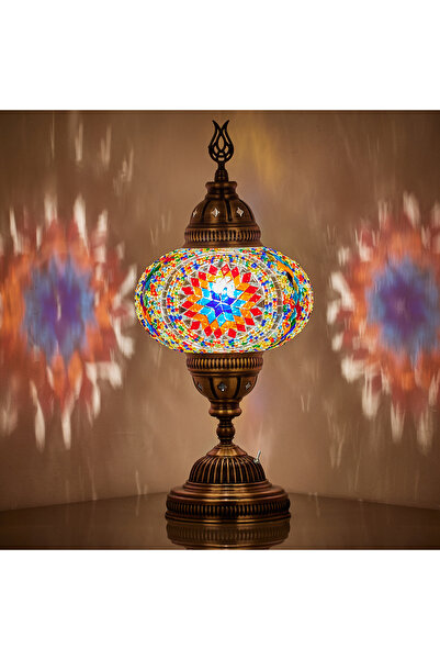 Demmex Pilli Mozaik Masaüstü Komodin Otantik Dekor Gece Lambası