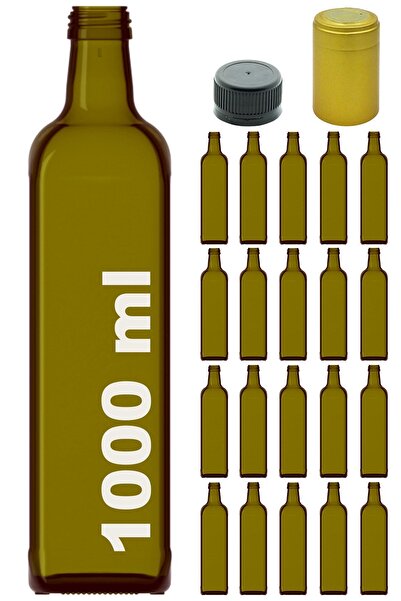 Afracam جرين ماراسكا - زجاجة زجاجية بسعة 1000 مل مع قفل وغطاء وغطاء للرأس، 20...