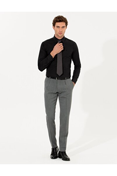 YAKAMEL OB Men's Gray Slim Fit Quality Flexible Lycra Ankle Length Fabric Tro...