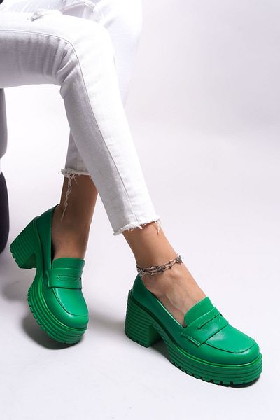 Riccon Braicthel Women's Loafer00125201 Green Skin