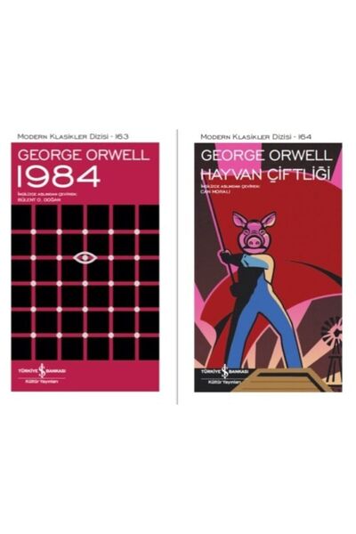 TÜRKİYE İŞ BANKASI KÜLTÜR YAYINLARI George Orwell 2 Kitap Set Hayvan Çiftliği...