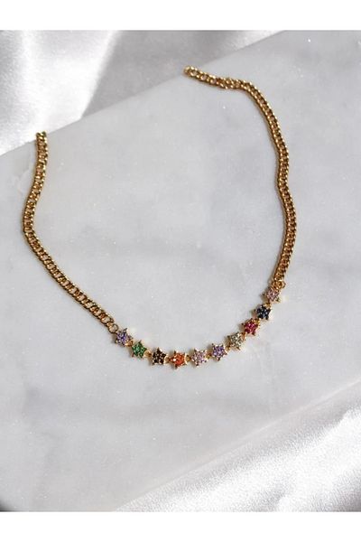 Reorah Collection Rainbow Star Choker - Rainbow Star Necklace