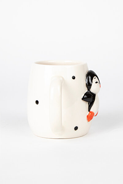 Loomart Ceramic Penguin Figured 3D Embossed Handmade - 400ml Cup Mug