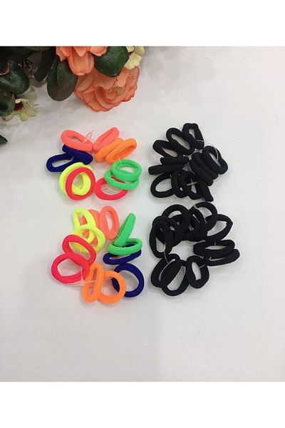 İNCİ AKSESUAR 44 Mini Towel Tires (24 Colored, 20 Black)
