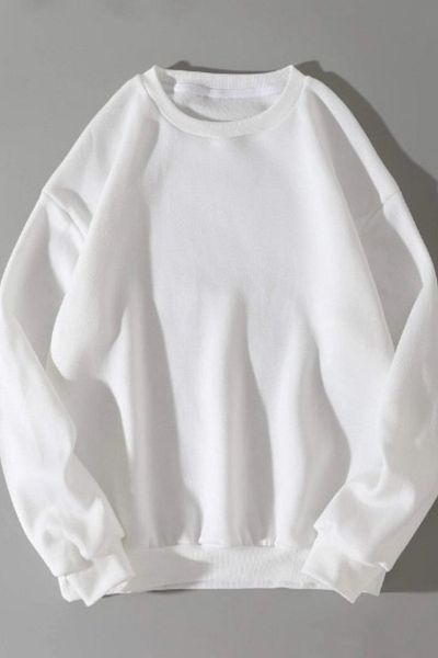 LEON ONE Crew Neck White Oversize Unisex Sweatshirt