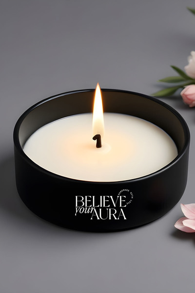 Believe Your Aura Kokusuz Natural Mum - %100 Doğal Soya Mumu 3 Fitlli Aromate...