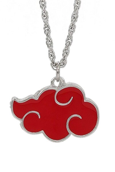 Santalio Naruto Anime Akatsuki Red Cloud Necklace - With Twist Chain