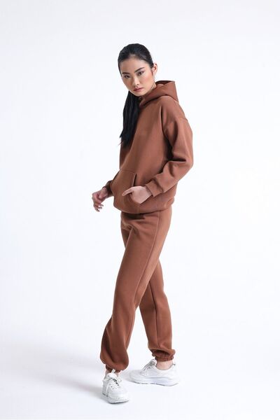 YAKAMEL SET DE Trening pentru Femei, Maro, cu Glugă, 3 Fire, Stil Puff, cu De...