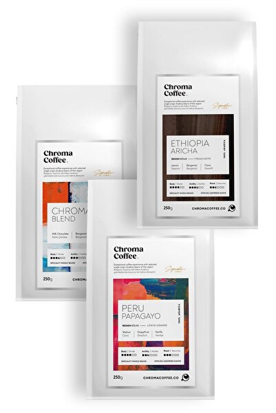 Chroma Coffee Signature Series Çekirdek Kahve Seti-1 %100 Nitelikli Arabica 3...