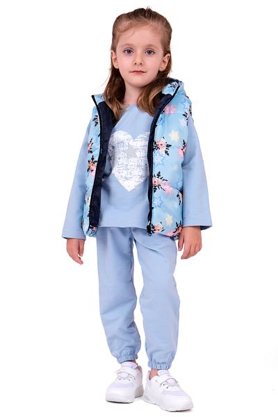Merdia Elsa and Anna Printed Girls' Inflatable Vest and Combed Cotton Set - Hooded, 2 String Set