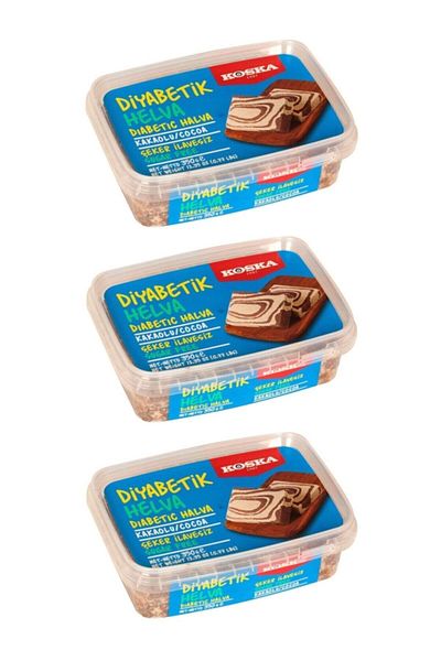 Koska Diabetic Halva with Cocoa - 350Gr Pack of 3