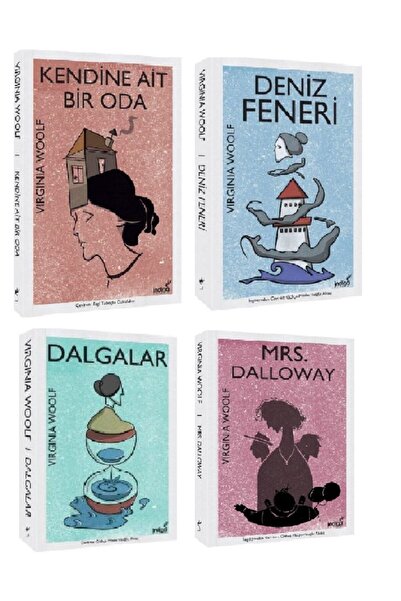 İndigo Kitap Virginia Woolf 4 Kitap Mrs Dalloway Dalgalar Deniz Feneri Kendine Ait Bir Oda Virginia Woolf Set
