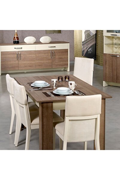 PASİFİC HOME Bois Açılır Yemek Masası, Meşe&krem