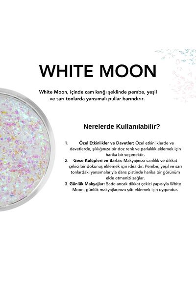 The Glitter Lab Glossy Glitter with Gel Form - White Moon Face Glitter