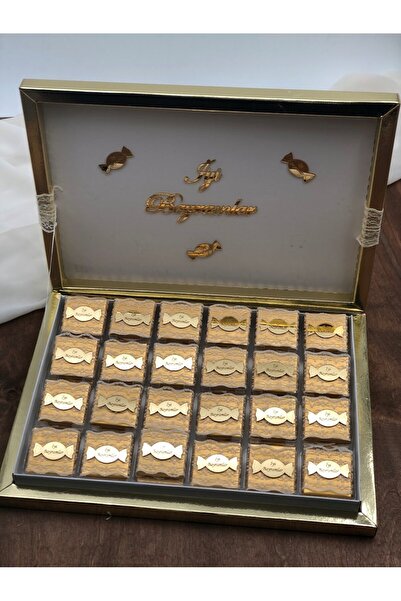 Masalsı Concept 48 Adet İyi Bayramlar Çikolata Seti Organze ve pleksili süsle...