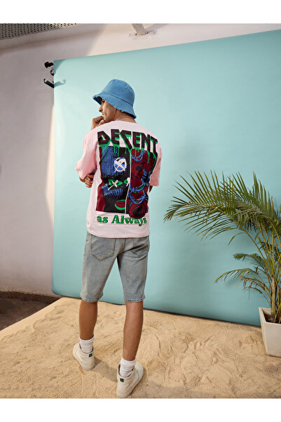 Mascln Sassafras By Styli Back Graphic Dropped Shoulder Oversized T-Shirt