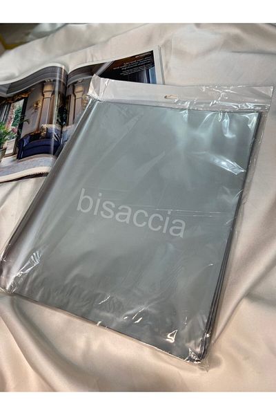 bisaccia 20x25 CM Silver Single Color Luxury Gift - Metalized Bag with Tape, 50 PCS