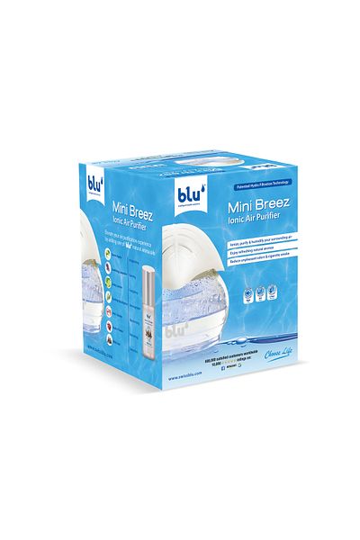 Blu Intelligent Health Solutions blu Mini Breez Ionic Air Purifier- Removes Airborne Viruses, Allergens and Odors