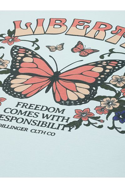 Dillinger By Styli Oversized Butterfly Graphic Print Longline T-Shirt