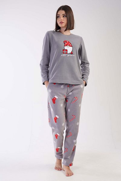VİENETTA Σετ γυναικείες πιτζάμες μακρυμάνικο Fleece - 303179