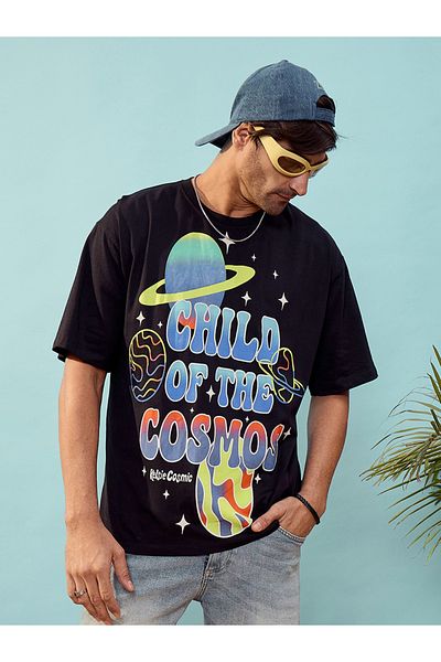 Mascln Sassafras By Styli Cosmos Graphic Print Oversized T-Shirt