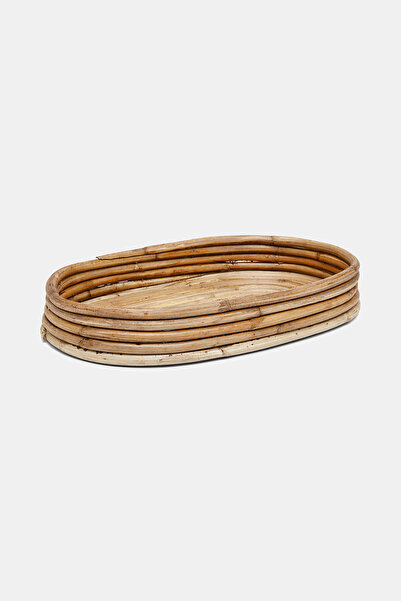 Sooboho&Soomood Sooboho Rattan Bambu Oval Dekoratif Tepsi