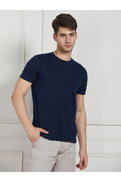 Dennis Lingo By Styli Regular Fit Textured Round Neck T-Shirt