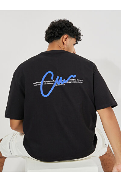 Styli Terry Oversized Front and Back Print T-Shirt