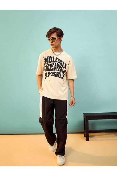 Mascln Sassafras By Styli Slogan Print Oversized T-Shirt