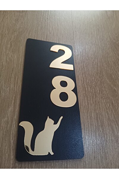 CAT DECOR APARTMENT DOOR NUMBER HOTEL  APART YURT HOSTEL NUMBER WOODEN MDF PLEXI DECOR