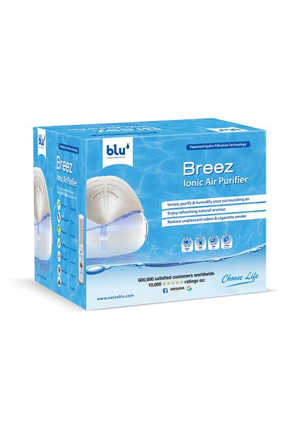 Blu Intelligent Health Solutions blu Breez Ionic Air Purifier- Removes Airborne Viruses, Allergens & Odors, Large