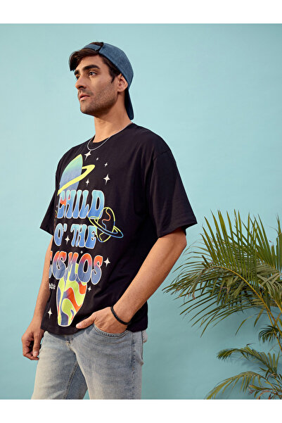 Mascln Sassafras By Styli Cosmos Graphic Print Oversized T-Shirt