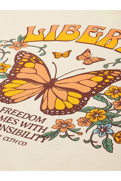 Dillinger By Styli Oversized Butterfly Graphic Print T-Shirt