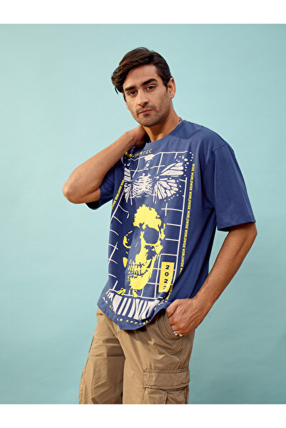 Mascln Sassafras By Styli Front Graphic Print Oversized T-Shirt