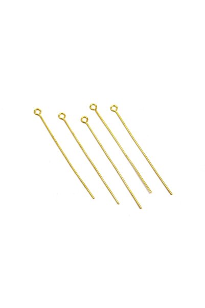 yfhobi 20 Adet - 60 Mm Sarı Kaplama Halkalı Takı Çivisi, Bijuteri Halkalı Iğne