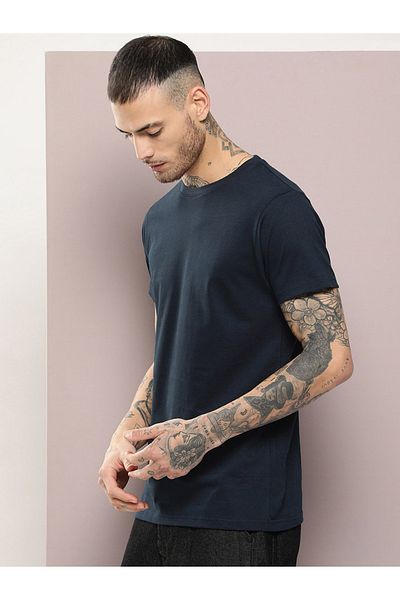 Dillinger By Styli Plain Cotton Regular Fit T-Shirt