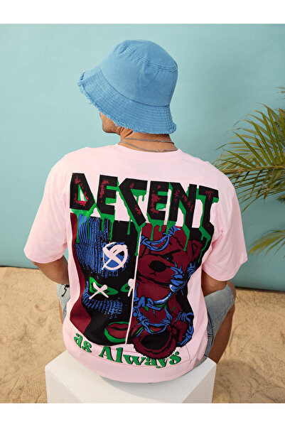 Mascln Sassafras By Styli Back Graphic Dropped Shoulder Oversized T-Shirt