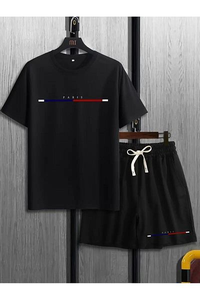 seda PARIS LOGO PRINTED T-SHIRT and SHORTS - DOUBLE SET