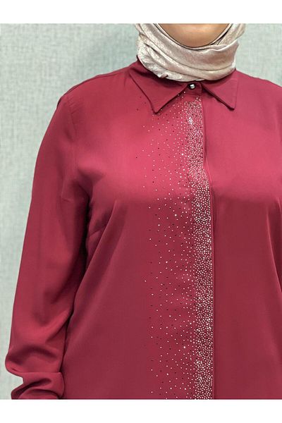Butik büyük beden Sprinkled Stone Detailed Tunic