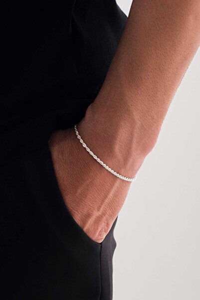 Sterling Silver Aura Gümüş 2.5mm Halat Bileklik 925 Ayar Gümüş
