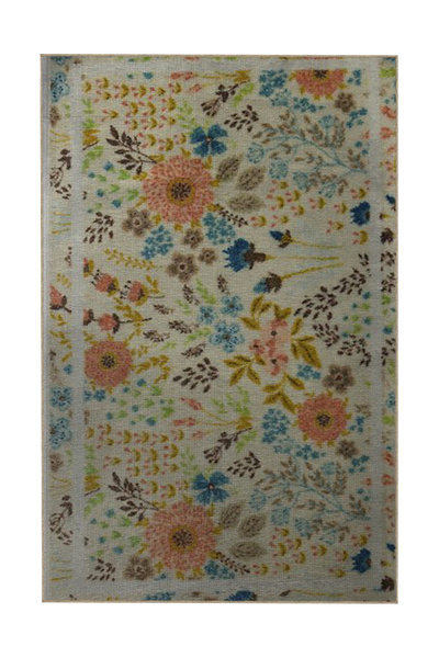 Rugs Modern Halı Çok Renkli Floral Karma Çiçek ve Sarmaşık Desenli Vintage De...