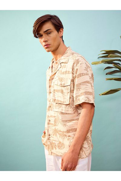 Mascln Sassafras By Styli Tropical Print Relaxed Fit Shirt