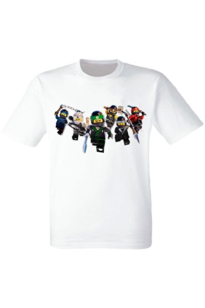 ROOSTER GOLD Ninjago Baskılı Beyaz Tişört