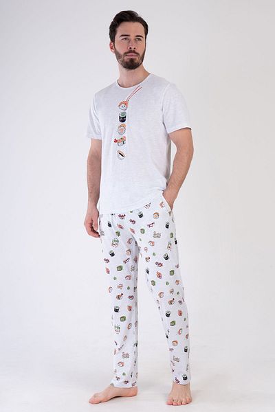 VİENETTA Men's Short Sleeve Pajama Set - 310007