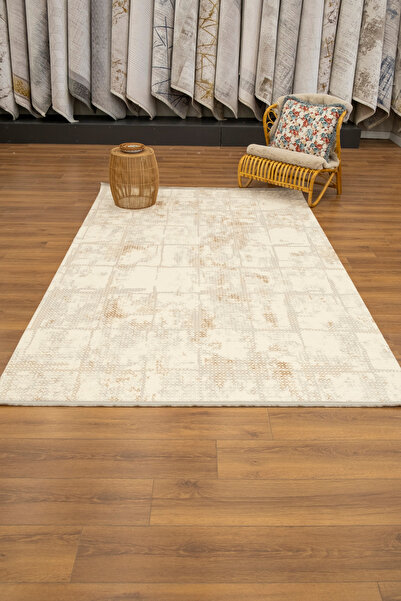 ASPERA HALI Manyas 1214 Krem Akrilik Makine Dokuma Salon Halısı Kesme Yolluk ...