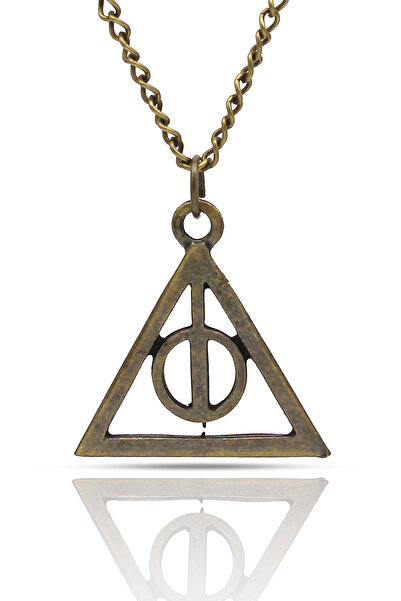 kolbi Harry Potter Deathly Hallows Triangle Necklace Antique Yellow Classic w...